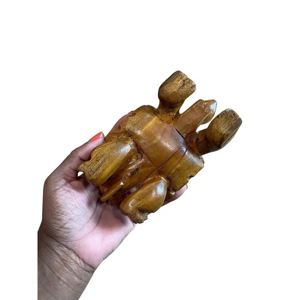 Wood Carved Turtle Wooden Turtle Sculpture Rustic Shelf Decor Table Decor MCM